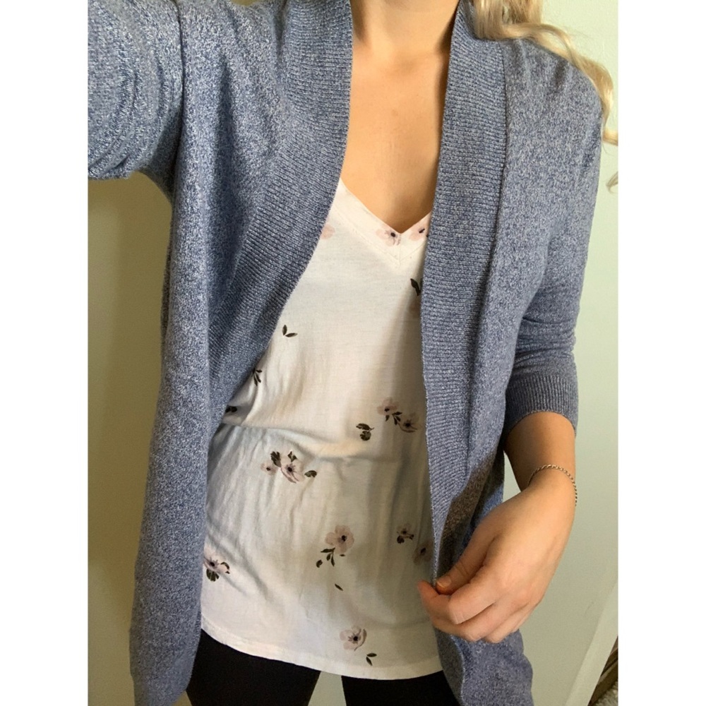 XS, Gap, long blue open front cardigan